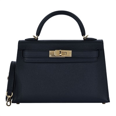 愛馬仕 Hermes Kelly Bag 凱莉包 mini KLM B 黑金MINI KELLY 原廠盒子/防塵袋