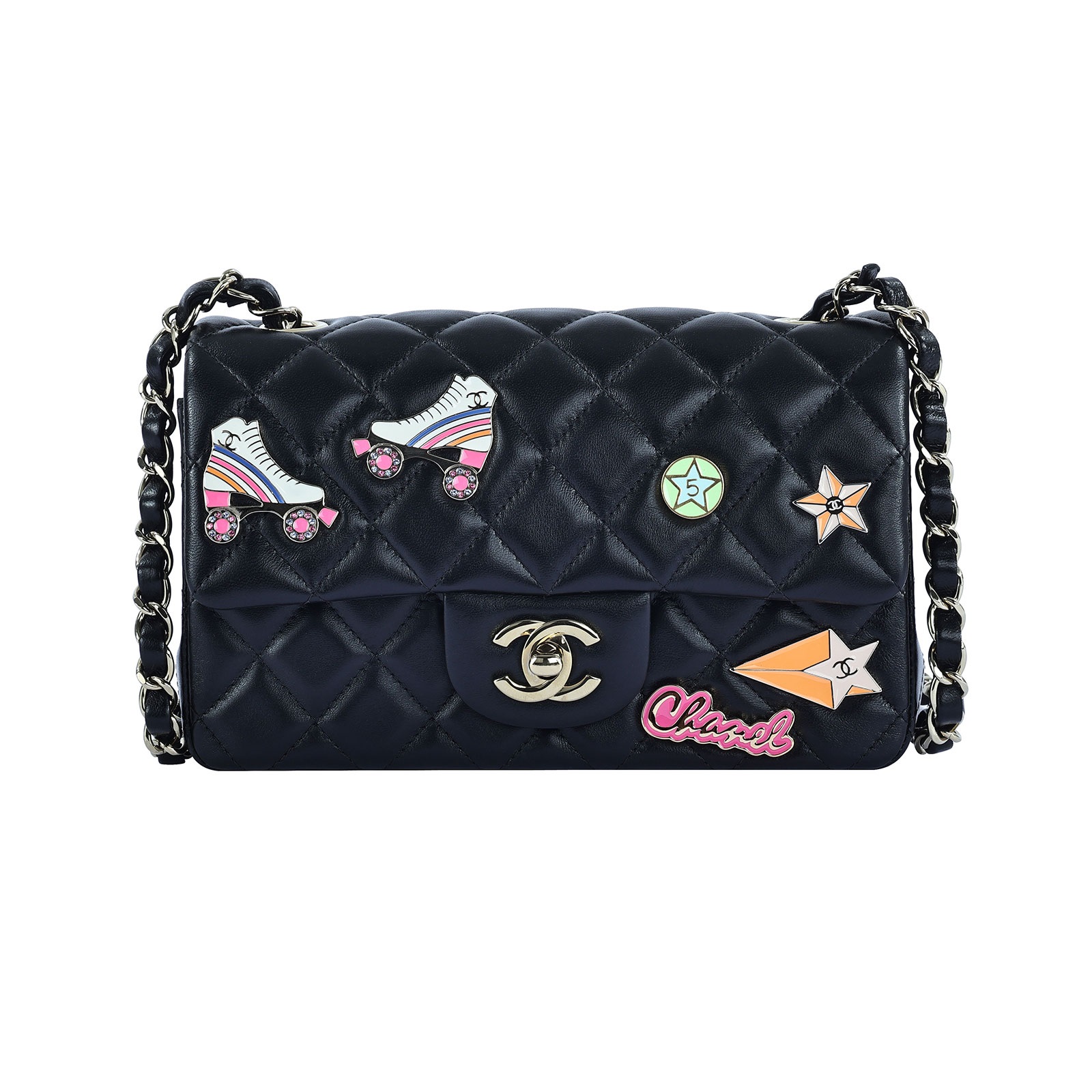 香奈兒 CHANEL CF 迷你 口蓋包 A69900 晶片款 黑COCO20 直排輪季節款 原廠盒子/防塵袋