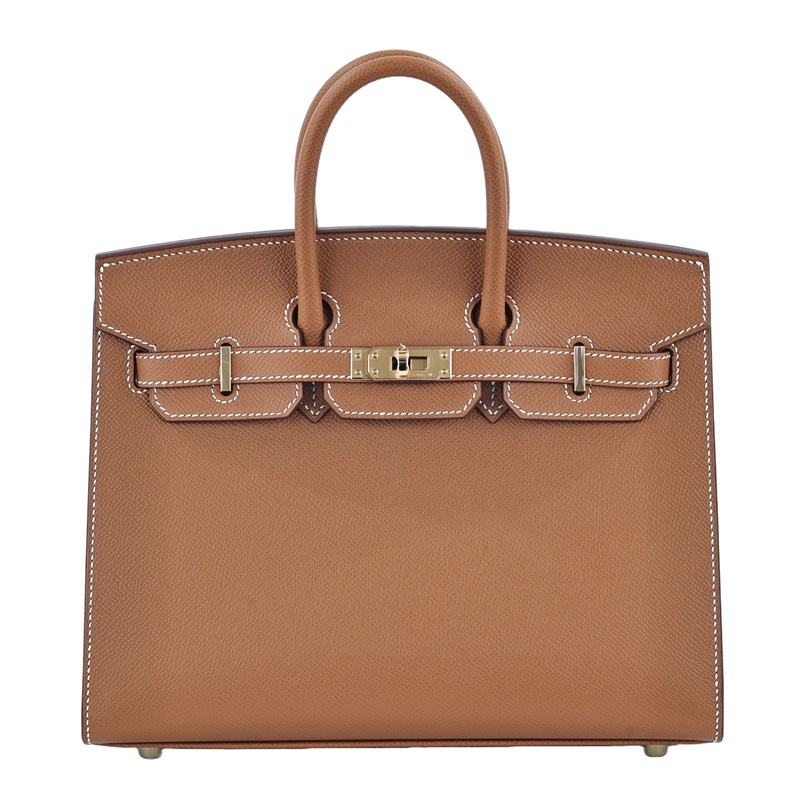 愛馬仕 Hermes Birkin Bag 柏金包 25 BK25 W刻 　金棕金BIRKIN25 EPSOM 外縫 原廠盒子/防塵袋/購買證明影本
