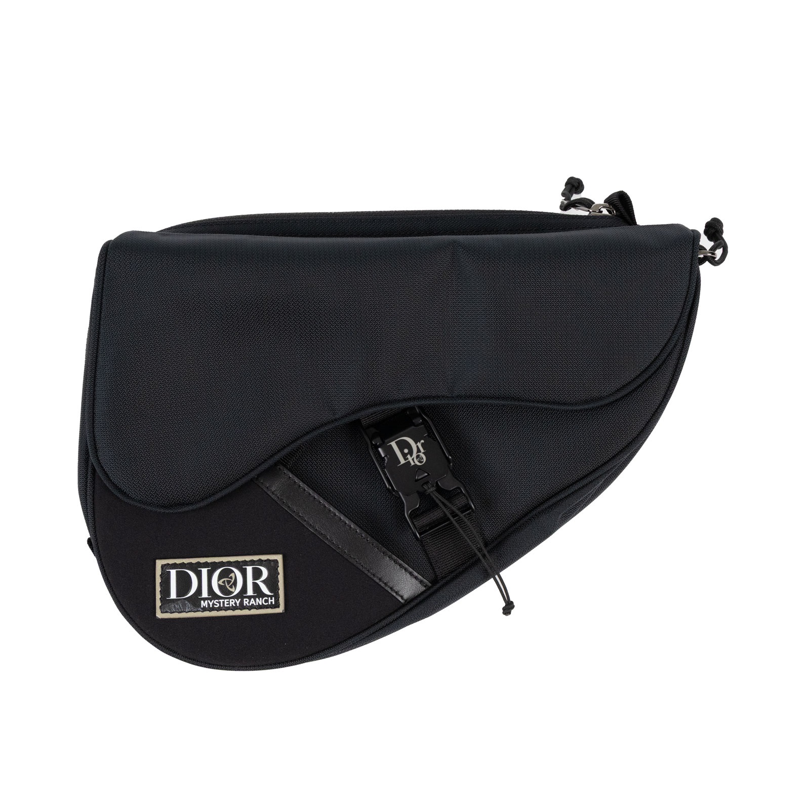 迪奧 CHRISTIAN DIOR Saddle 馬鞍包 手提 肩背包 1ADPO111MRN 黑尼龍馬鞍包 原廠盒子/防塵袋/購買證明影本