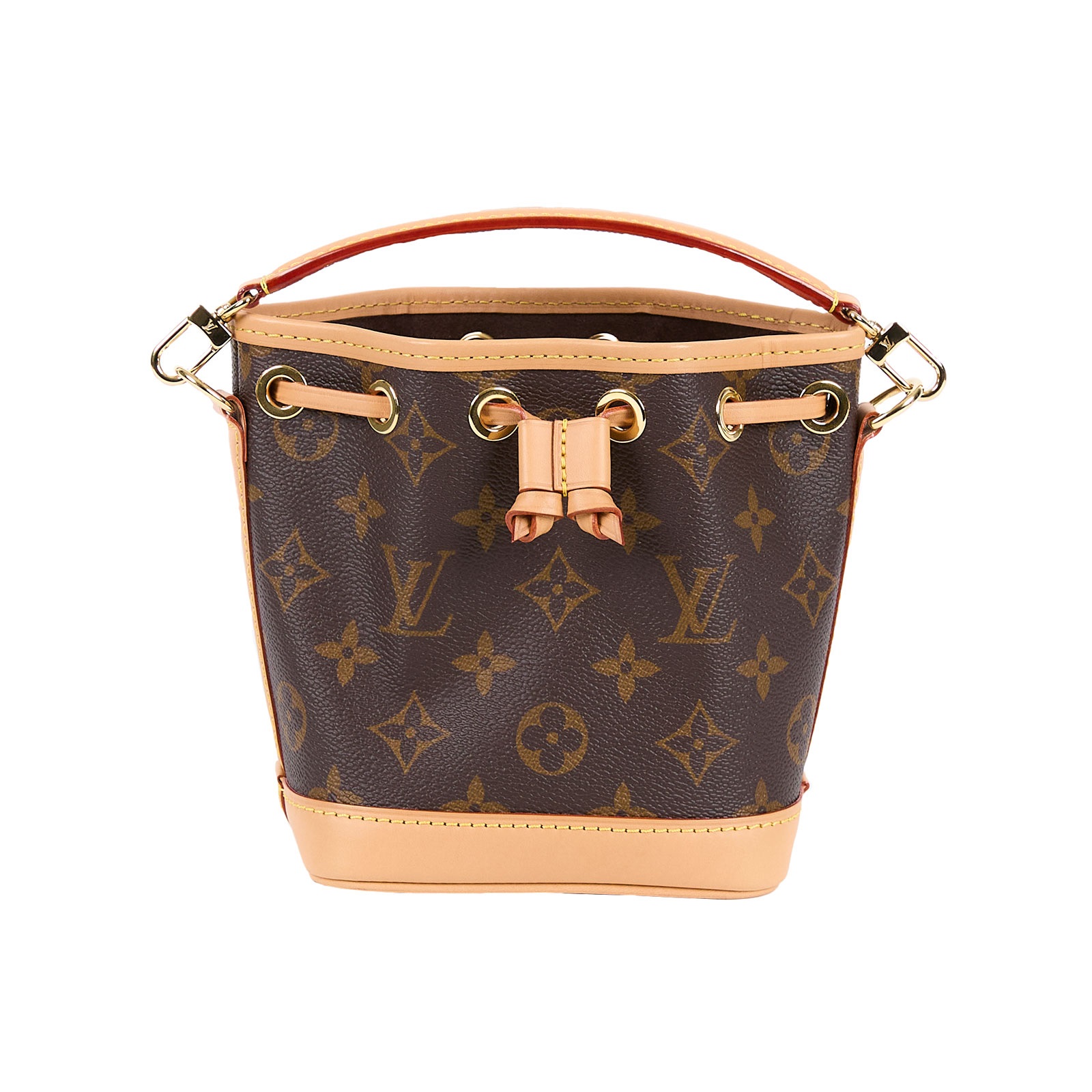 路易威登 LOUIS VUITTON Nano Noé 原花 束口水桶包 M81266 晶片款 原花NANO NOE水桶包 原廠盒子/防塵袋