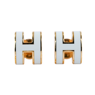 愛馬仕 Hermes Mini Pop H 耳釘 POPHEMINI 白POP H MINI耳環 原廠盒子/防塵袋