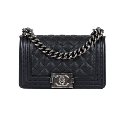 香奈兒 CHANEL Boy 20 小型 口蓋包 A67085 晶片款 黑荔枝BOY20 防塵袋