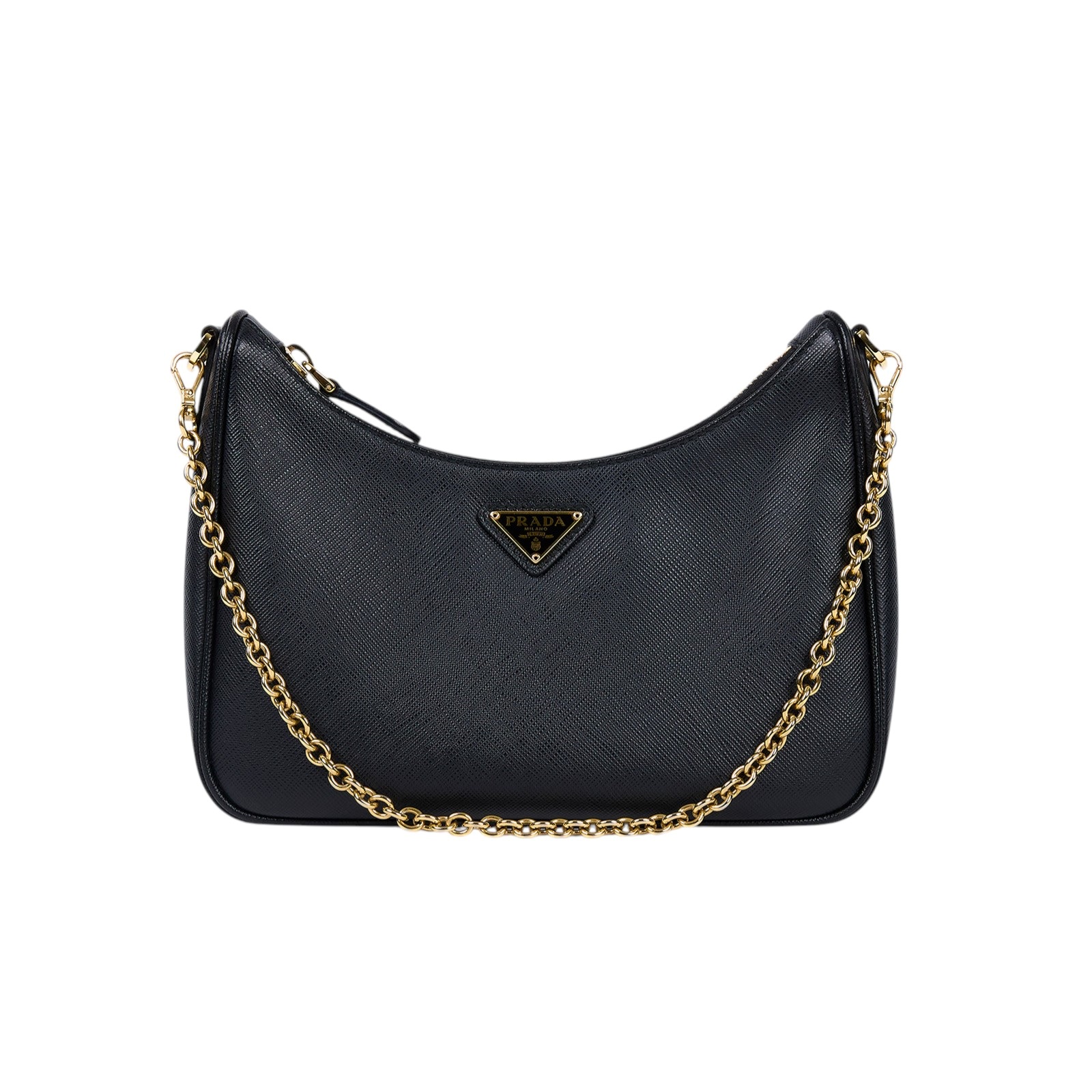 普拉達 PRADA Re-Edition 2005 Saffiano皮革手袋 1BH204_NZV 黑色皮革三合一 防塵袋