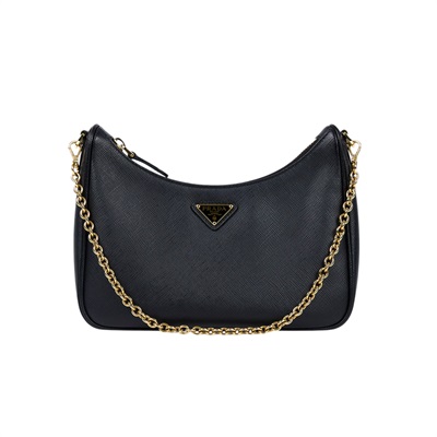 普拉達 PRADA Re-Edition 2005 Saffiano皮革手袋 1BH204_NZV 黑色皮革三合一 防塵袋