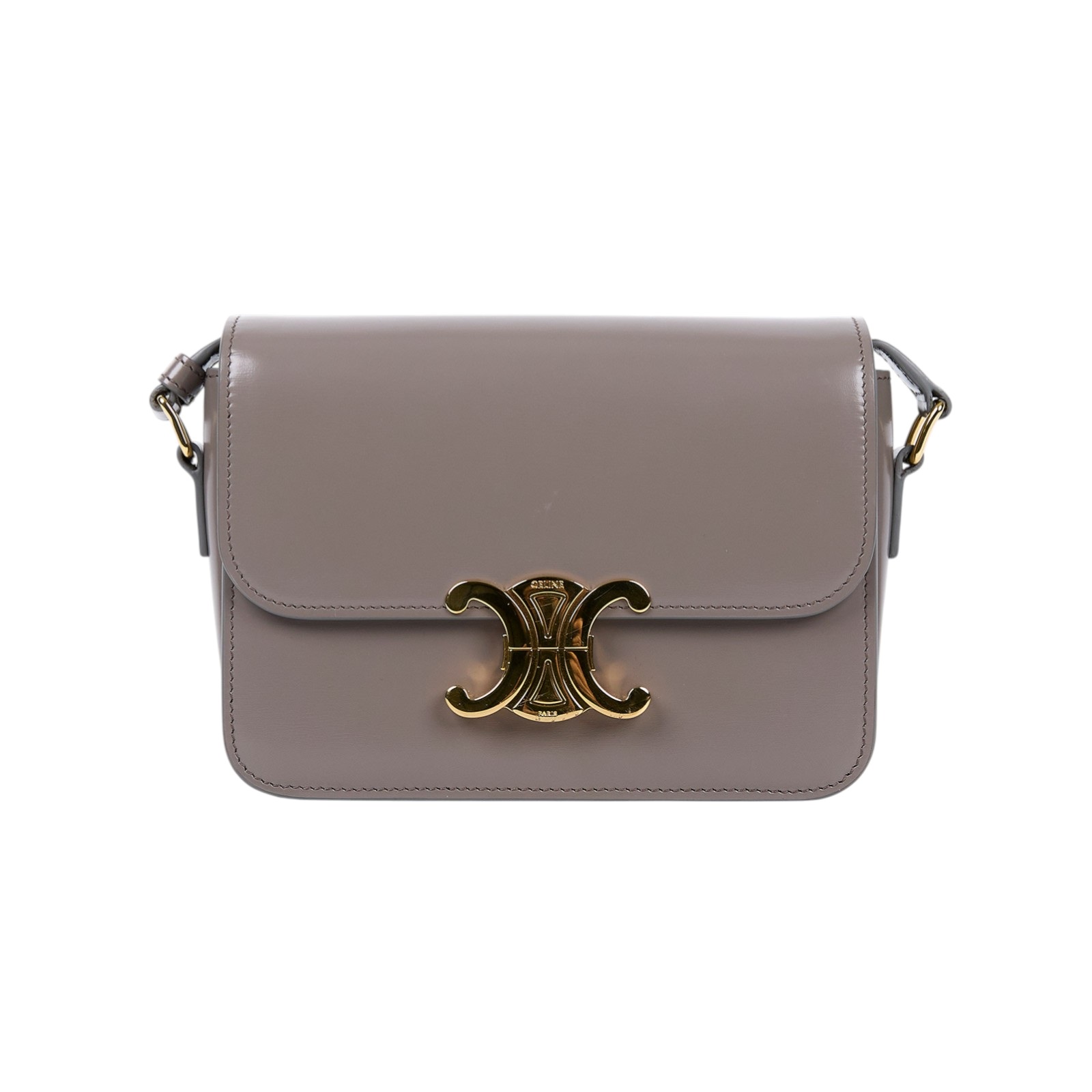 思琳 CELINE 亮面牛皮革 Teen Triomphe 凱旋門 肩背包 188423BF4 灰光滑牛皮TEEN TRIOMPHE凱旋門 防塵袋