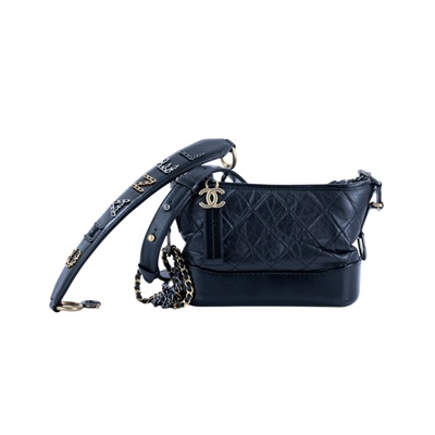 香奈兒 CHANEL 流浪包 小型 AS0865 29開黑金流浪包 提把款 原廠盒子/防塵袋/保證卡