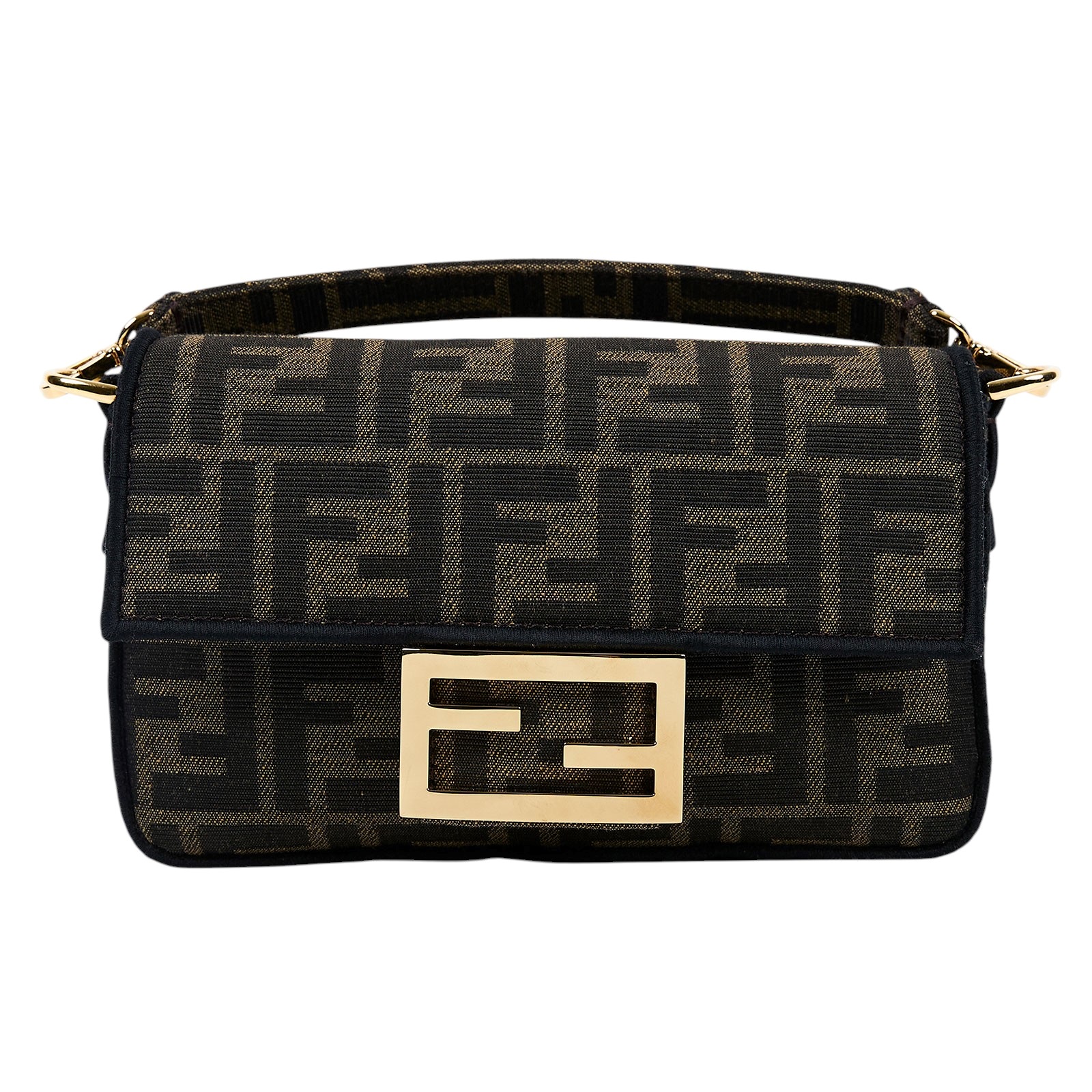 芬迪 FENDI Baguette  8BS017A6V5 棕FF迷你法棍包 原廠盒子/防塵袋/背帶