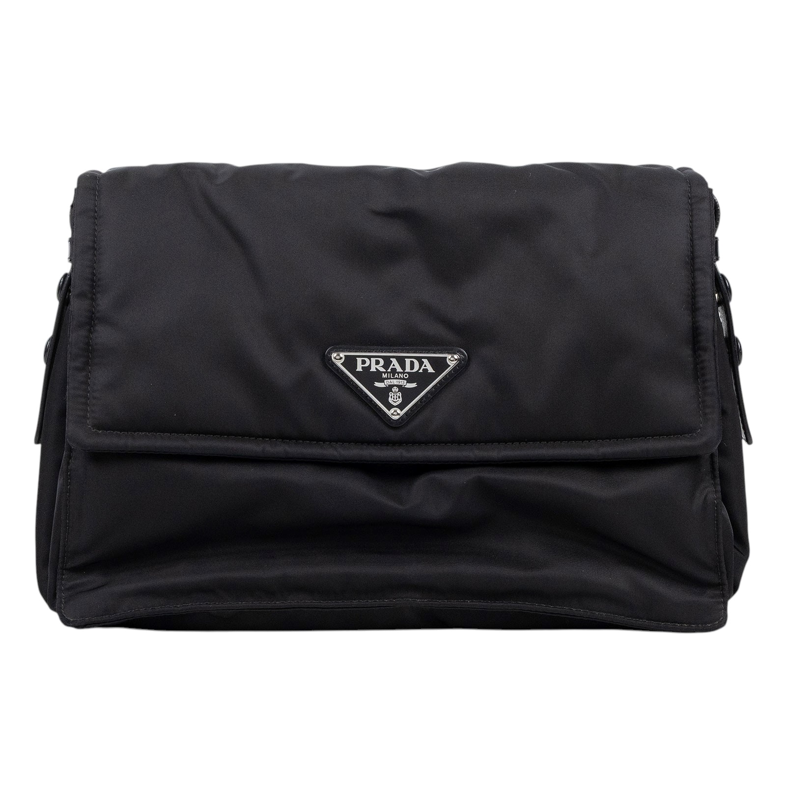 普拉達 PRADA Re-Nylon 夾棉 肩背袋 中型  1BD255_RDLN 黑尼龍郵差包 無附屬品