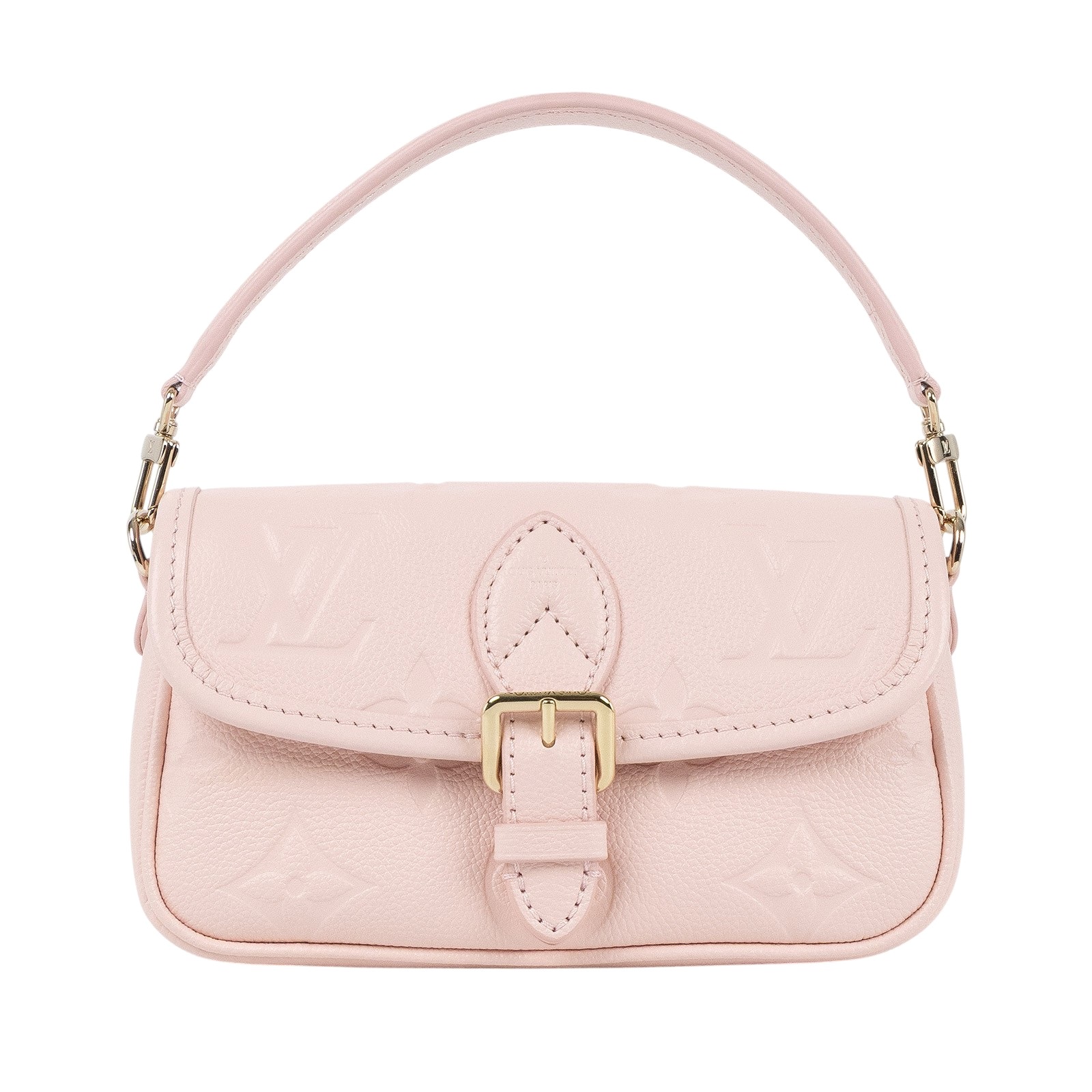 路易威登 LOUIS VUITTON Nano Diane 腋下包法棍 單肩背包 粉紅色 M83566 晶片款 粉NANO DIANE 原廠盒子/防塵袋