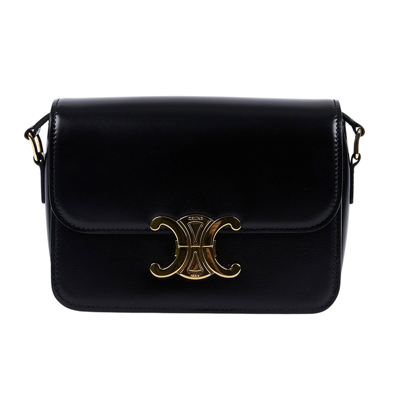 思琳 CELINE 亮面牛皮革 Teen Triomphe 凱旋門 肩背包 188423BF4 黑TEEN TRIOMPHE肩背包 防塵袋