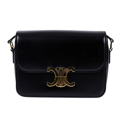 思琳 CELINE 亮面牛皮革 Teen Triomphe 凱旋門 肩背包 188423BF4 黑TEEN TRIOMPHE肩背包 防塵袋