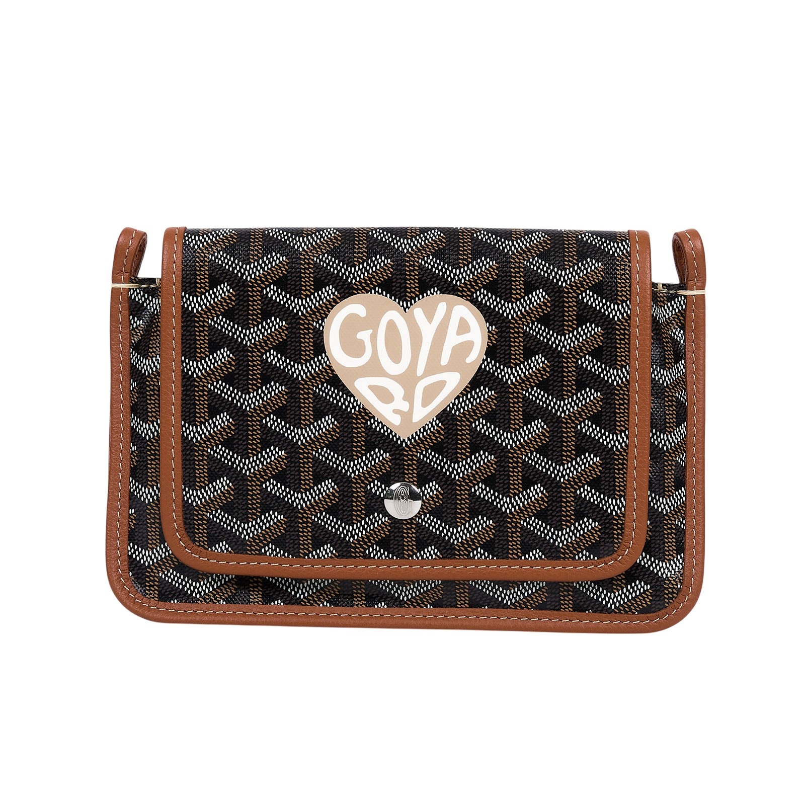 高雅德 GOYARD Plumet Pocket Wallet 肩背 隨身錢包 PLUMETPMLTY 焦糖/黑 愛心PLUMET 防塵袋/購買證明