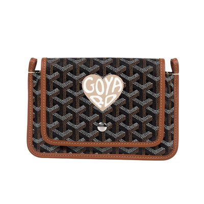 高雅德 GOYARD Plumet Pocket Wallet 肩背 隨身錢包 PLUMETPMLTY 焦糖/黑 愛心PLUMET 防塵袋/購買證明