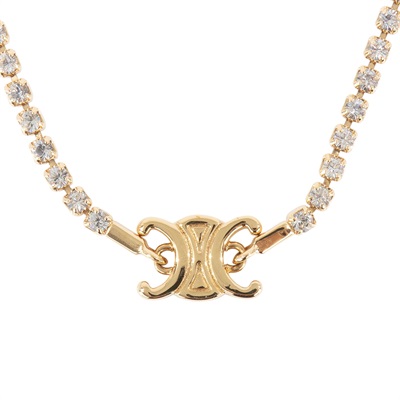 思琳 CELINE Triomphe 黃銅 迷你項鍊 460MS6BRA 金色凱旋項鍊 原廠盒子/防塵袋