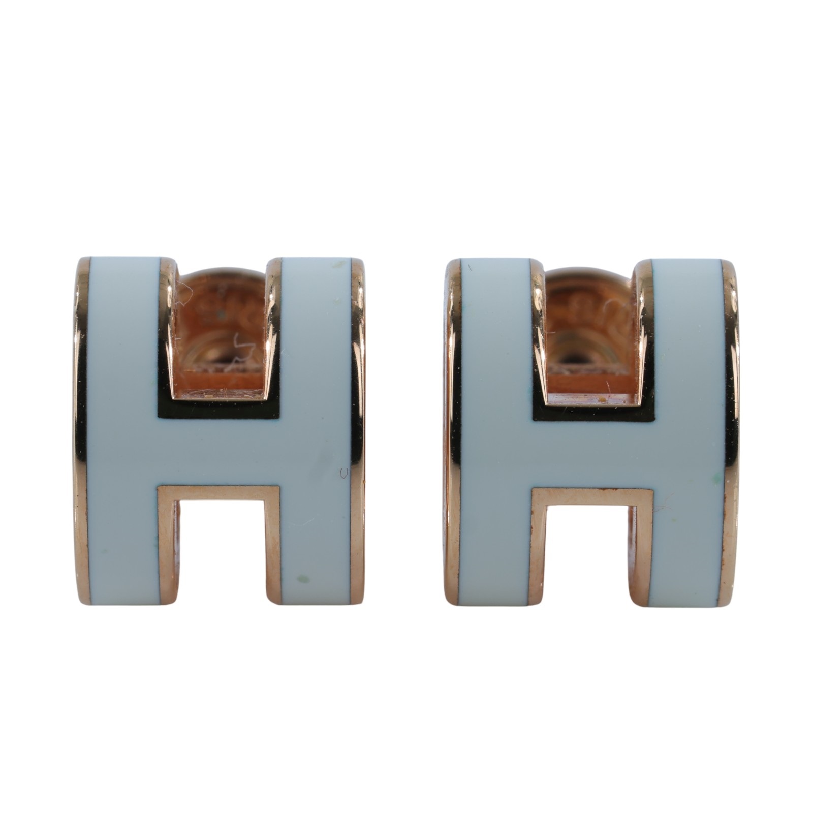愛馬仕 Hermes Mini Pop H 耳釘 白色 H608002FO49 /ST0264 白/玫金POP耳環 MINI 原廠盒子/購買證明/防塵袋