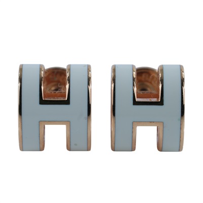 愛馬仕 Hermes Mini Pop H 耳釘 白色 H608002FO49 /ST0264 白/玫金POP耳環 MINI 原廠盒子/購買證明/防塵袋