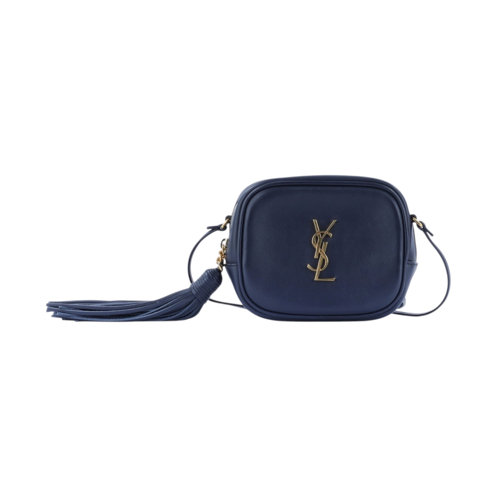 聖羅蘭 YSL SAINT LAURENT Blogger 斜挎包 425317BJ58J  深藍色 LOU流蘇相機包 無附屬品