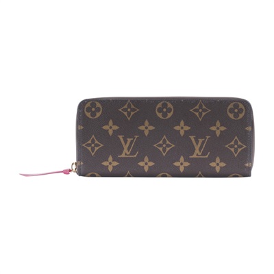 路易威登 LOUIS VUITTON Clémence 錢包 拉鍊 長夾 經典帆布 紫紅色 M60742 晶片款 原花Clémence拉鍊長夾 原廠盒子/防塵袋