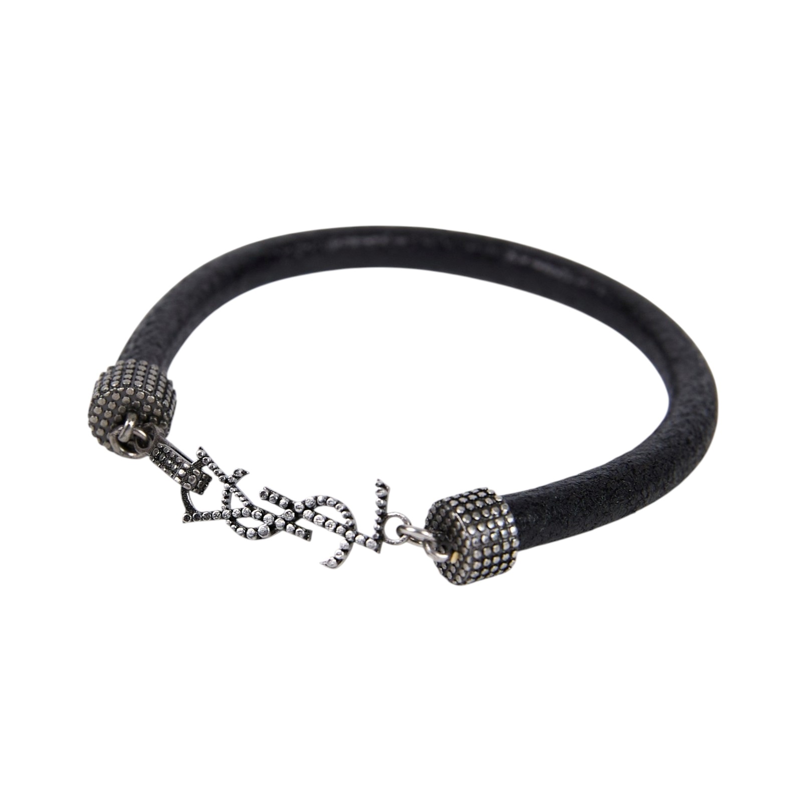 聖羅蘭 YSL SAINT LAURENT Opium 手環 7087900UZ0D 黑灰LOGO手環 原廠盒子/防塵袋