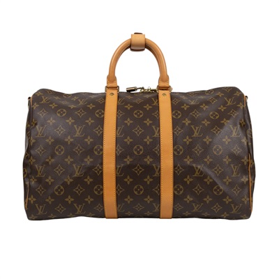 路易威登 LOUIS VUITTON Keepall Bandoulière 45 Monogram經典帆布 波士頓包  旅行袋 M41418  防塵袋/背帶(缺鑰匙)