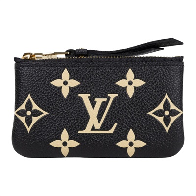 路易威登 LOUIS VUITTON 鑰匙零錢包 吊飾 黑色 米白色 M80885 黑色鑰匙零錢包 原廠盒子/防塵袋