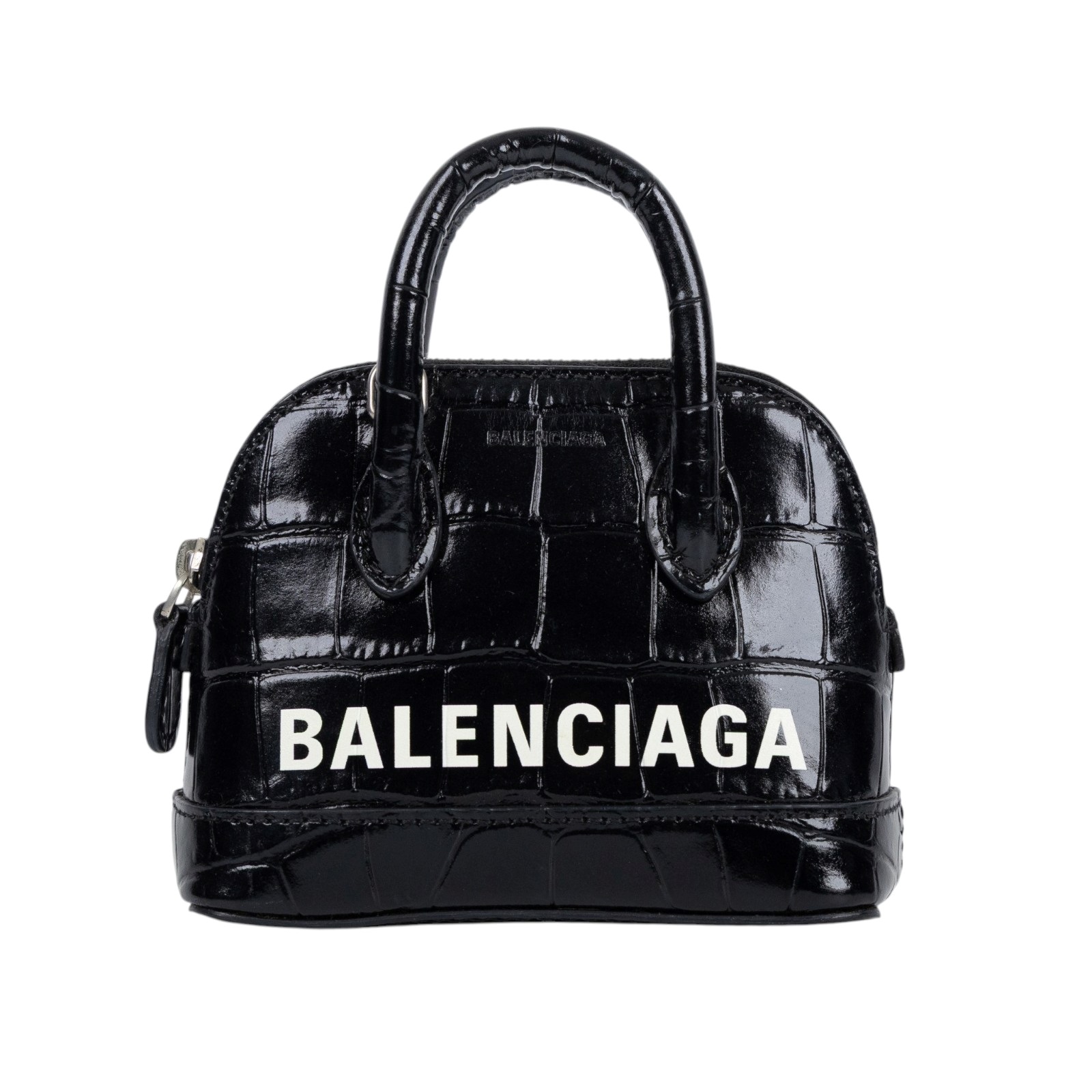 巴黎世家 BALENCIAGA Xxs Ville Top Handle 肩背 手提包 639766 黑兩用貝殼包 背帶