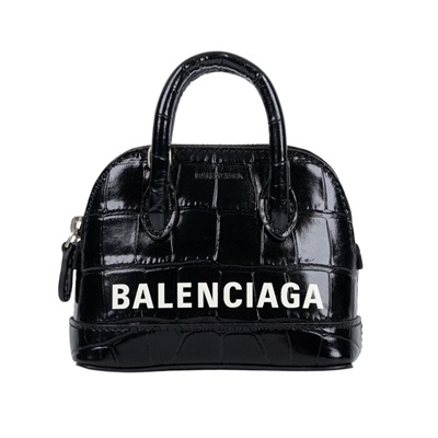 巴黎世家 BALENCIAGA Xxs Ville Top Handle 肩背 手提包 639766 黑兩用貝殼包 背帶