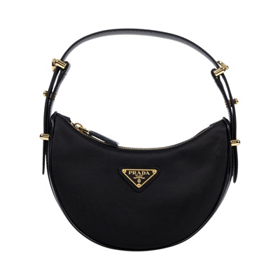 普拉達 PRADA Arque 皮革肩背袋 小型 1BL194_Nylon 黑尼龍小號Arque 防塵袋/背帶