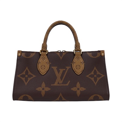 路易威登 LOUIS VUITTON OnTheGo East West 皮革飾邊 經典帆布 手提 斜背包 M46653 晶片款  防塵袋/背帶/零錢包