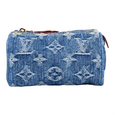 路易威登 LOUIS VUITTON Trousse Speedy 錢包 吊飾 零錢包 鑰匙包 包包掛飾 M27604 晶片款 淺藍丹寧SPEEDY吊飾 防塵袋