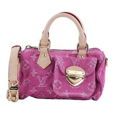 路易威登 LOUIS VUITTON Nautical Nano Speedy 手提包 肩背包 斜背包 波士頓包 牛仔 M27603 晶片款  防塵袋/背帶