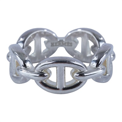 愛馬仕 Hermes Chaine dancre Enchainee 豬鼻子 戒指 H109507Bv00049 22AG073737 豬鼻戒指#49 原廠盒子