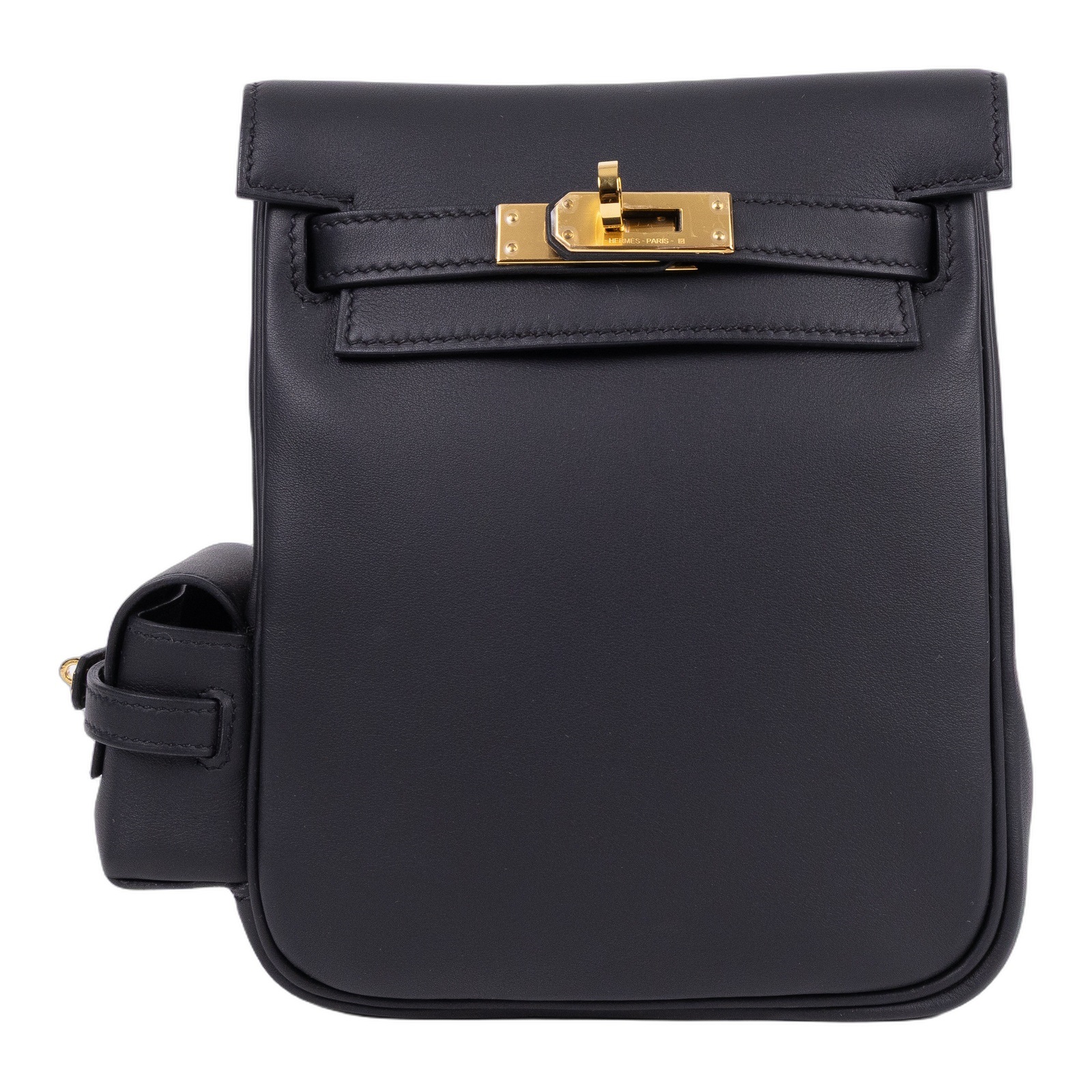 愛馬仕 Hermes sac a dos Kelly jump 後背包 金色五金 黑色 H085714CC89 /  盒子 防塵袋 購買證明