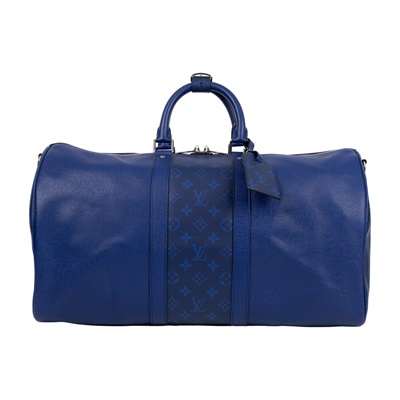 路易威登 LOUIS VUITTON Keepall Bandoulière 50 波士頓包  旅行袋 藍色 M53766 晶片款  原廠盒子/防塵袋/背帶/鎖組/吊牌