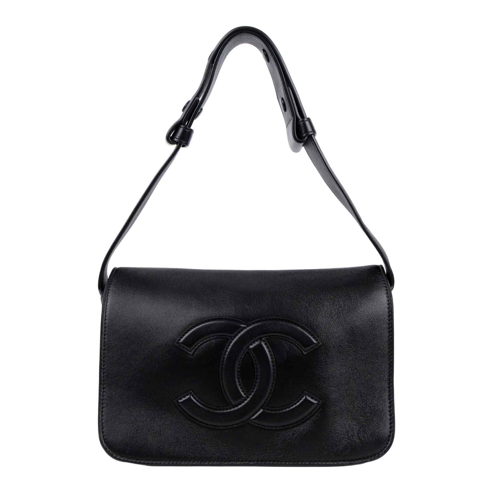 香奈兒 CHANEL 郵差包 AS6222 B24367 晶片款 黑郵差包 原廠盒子/防塵袋/購買證明影本