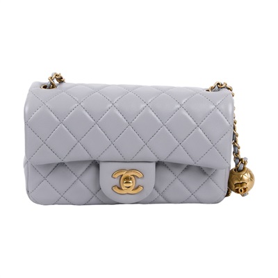 香奈兒 CHANEL 經典迷你口蓋包 AS1787 29開灰金球COCO20 原廠盒子/防塵袋/保證卡