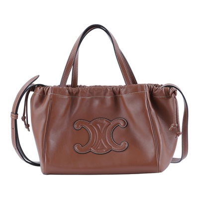 思琳 CELINE Cuir Triomphe 平滑牛皮革 小型 Cabas 索繩 肩背 手提包 111013DU3  防塵袋/背帶
