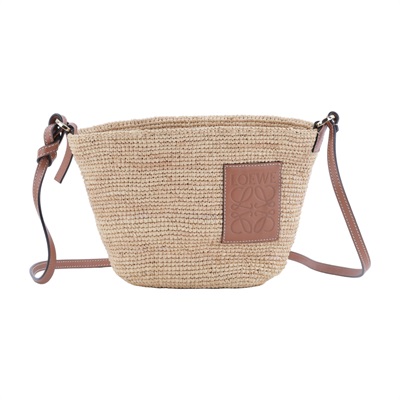 羅意威 LOEWE Slit Pochette 肩背包 328.24.W10 草編斜背包 防塵袋/購買證明