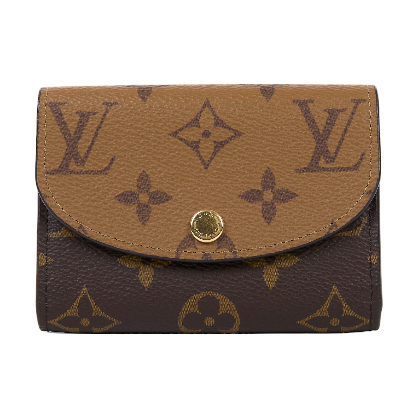 路易威登 LOUIS VUITTON Rosalie 零錢包 M82333 晶片款 原花雙色短夾 無附屬品
