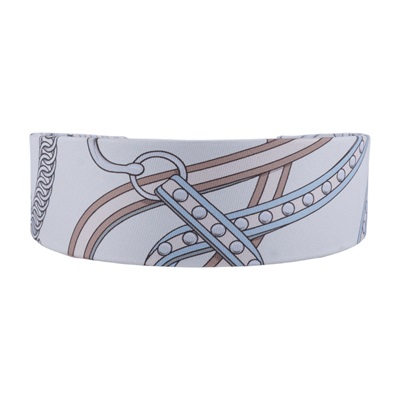 愛馬仕 Hermes Ginie Grand Tralala 頭帶 H261008GvB1TU  白絲巾髮箍 無附屬品