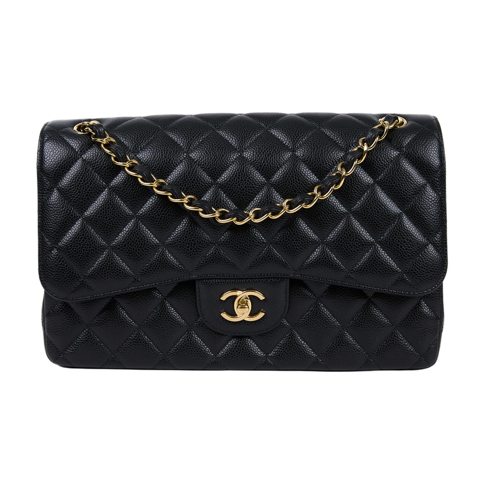 香奈兒 CHANEL CF 經典 大型 口蓋包 A58600 Y01864 晶片款 黑金荔枝COCO30 原廠盒子/防塵袋/義大利購買證明