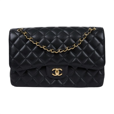 香奈兒 CHANEL CF 經典 大型 口蓋包 A58600 Y01864 晶片款 黑金荔枝COCO30 原廠盒子/防塵袋/義大利購買證明