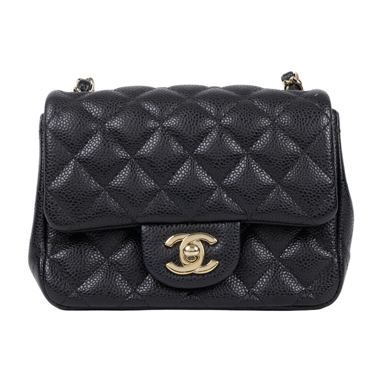 香奈兒 CHANEL CF 方形 迷你 口蓋包 A35200 25開黑荔枝方胖 無附屬品