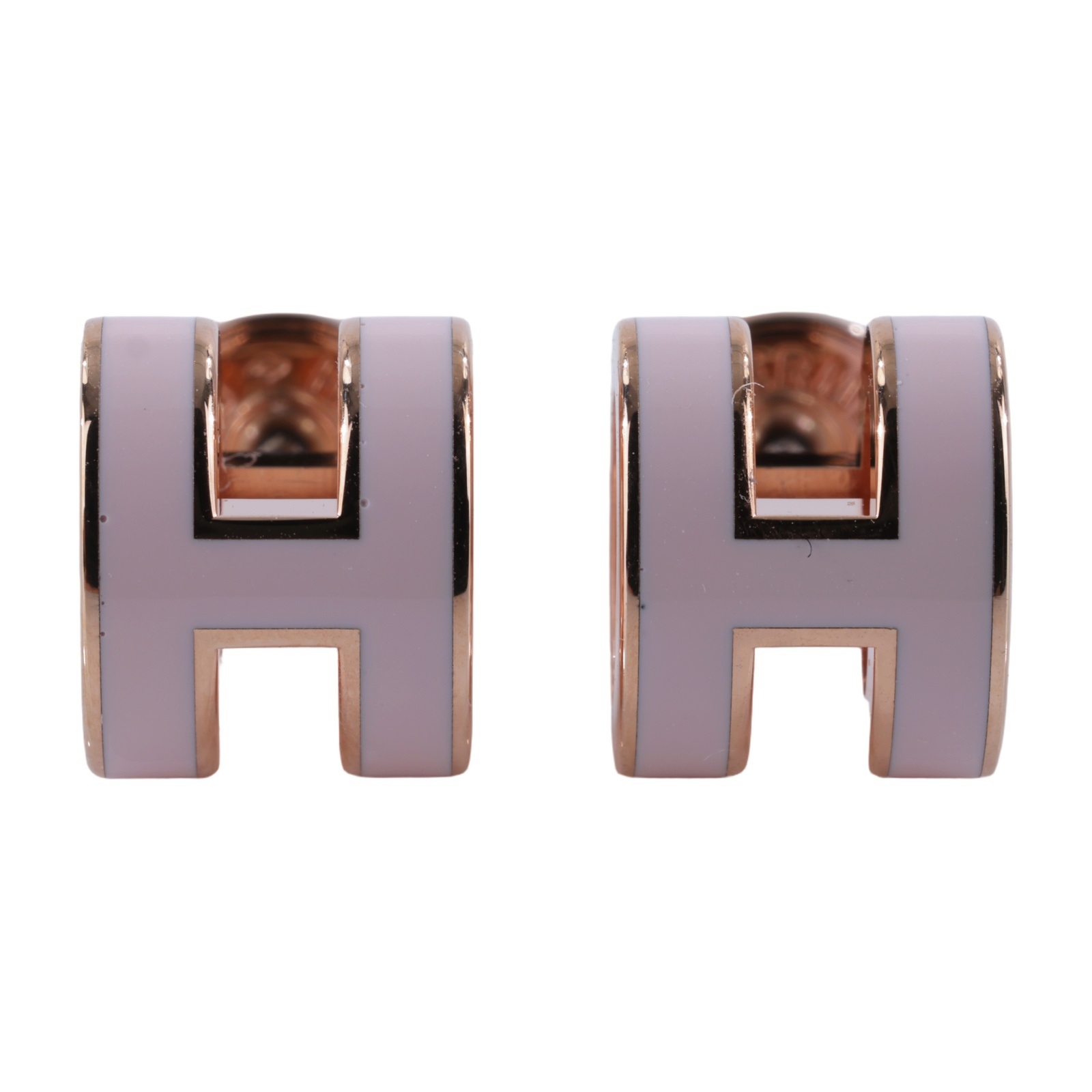 愛馬仕 Hermes Mini Pop H 耳釘 POPHEMINI GD0246 淡粉色POP H耳環 原廠盒子/防塵袋