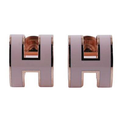 愛馬仕 Hermes Mini Pop H 耳釘 POPHEMINI ST1225 粉色色POP H耳環 原廠盒子/防塵袋
