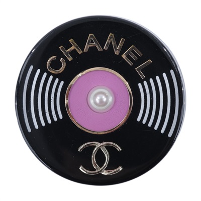 香奈兒 CHANEL 黑膠唱片 胸針 D19V 黑圓盤PVC胸針 無附屬品