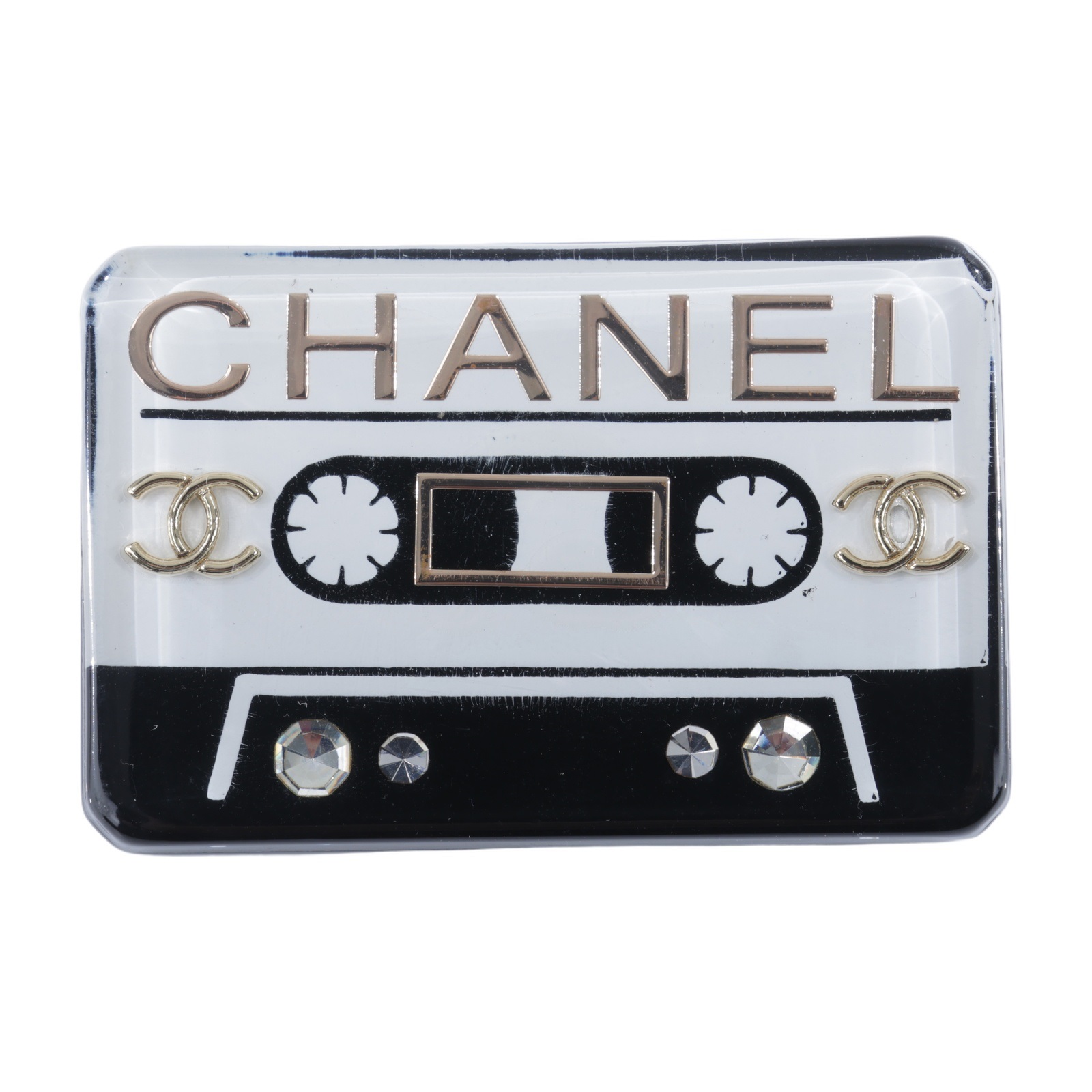 香奈兒 CHANEL 錄音帶 胸針 D19V 黑卡帶PVC胸針 無附屬品