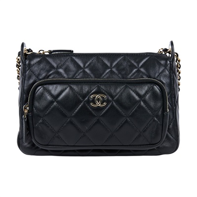香奈兒 CHANEL 肩背包 斜背包 相機包 AP4349 晶片款 黑金鍊包 無附屬品