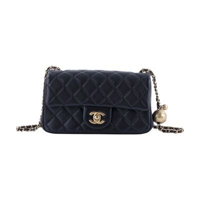 香奈兒 CHANEL 經典迷你口蓋包 AS1787 B02916 黑羊金球COCO20 防塵袋/購買證明影本